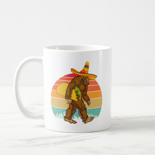 Taza De Café Gracioso paseo en bicicleta con gran taco (Izquierda)