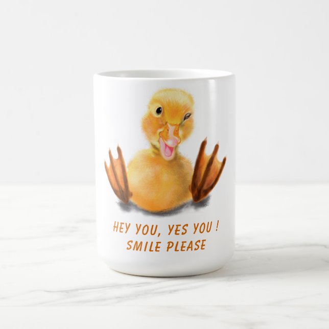 Taza De Café Gracioso pato amarillo Mug - Personalizado Textos (Centro)