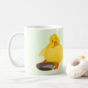 Taza De Café Gracioso pato con un lindo pato amarillo