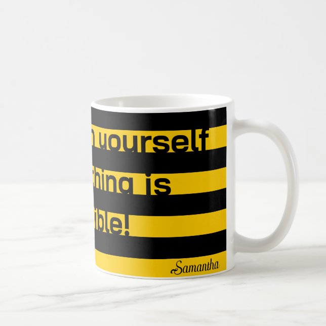 Taza De Café Gracioso patrón clásico de bandas de abeja de burb (Derecha)