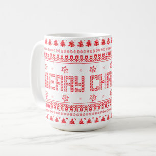 Taza De Café Gracioso patrón de Navidad de Ugly Merry