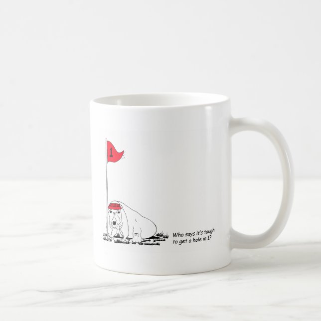 Taza De Café Gracioso perro de golf Mug (Derecha)