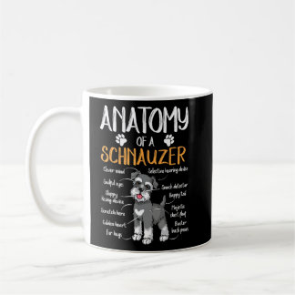 Taza De Café Gracioso perro de Schnauzer Anatomy