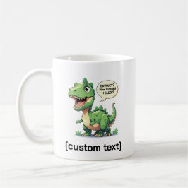 Taza De Café Gracioso Personalizado de Dinosaurios Sleepy Texto