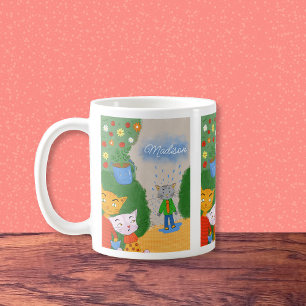 Taza De Café Gracioso Personalizado Gatos Café Mug con nombre