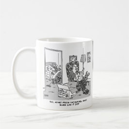 Taza De Café Gracioso Personalizado Robot. Esposa en cama con r