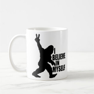Taza De Café Gracioso pez gordo -creo en mí mismo