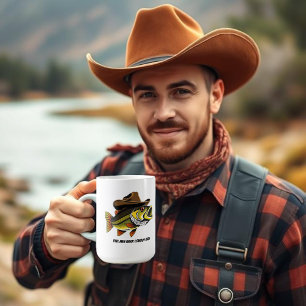 Taza De Café Gracioso pez trasero Mug con Gorra de vaquero