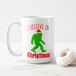Taza De Café Gracioso Pie Grande Que Creo En Los Navidades