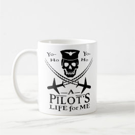 Taza De Café Gracioso piloto que cruza aviones Pirata Humor Bk