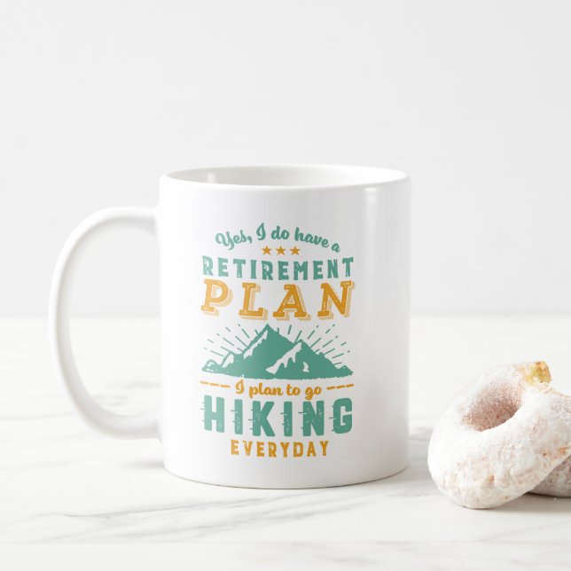 Taza De Café Gracioso plan de retiro para caminatas en montaña (Con donut)