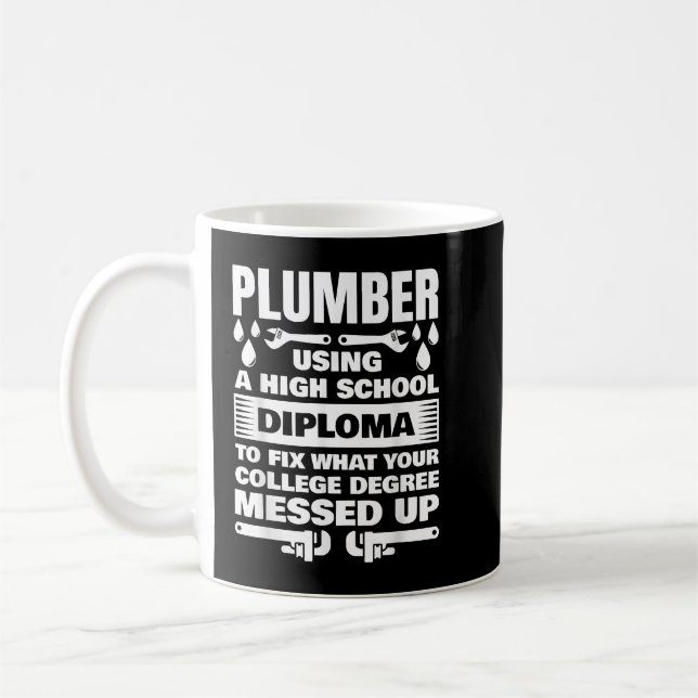 Taza De Café Gracioso Plumber Art Para Hombres Pipefitter Pipe (Izquierda)