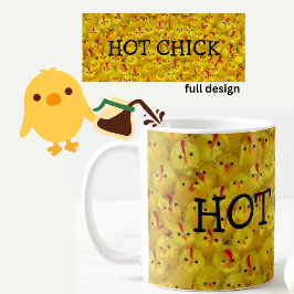 Taza De Café Gracioso POCO CALIENTE Bebé amarillo chicha Mug