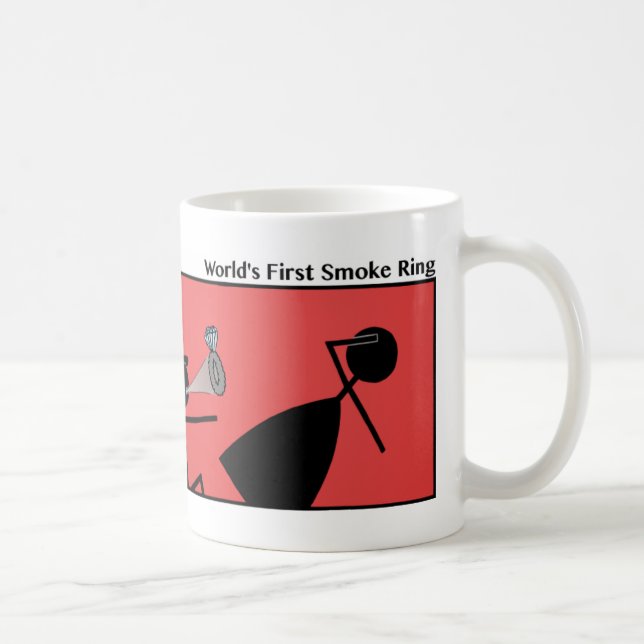 Taza De Café Gracioso primer anillo de humo Stickman Mug - 122 (Derecha)