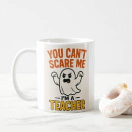 Taza De Café Gracioso profesor de Halloween con fantasma