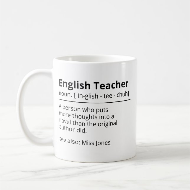 Taza De Café Gracioso profesor de inglés personalizado Mug | Gr (Izquierda)
