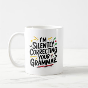 Taza De Café Gracioso profesor de inglés: Silencioso diseño de