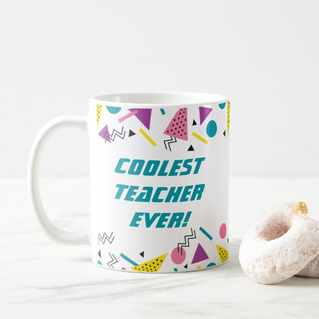 Taza De Café Gracioso profesor de jerga de los años 80 gracias (Con donut)