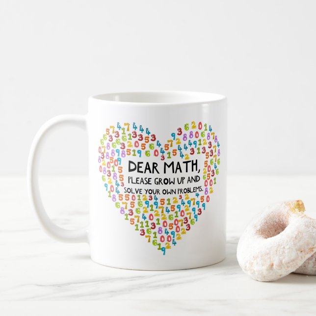 Taza De Café Gracioso profesor de matemáticas Rainbow Heart (Con donut)
