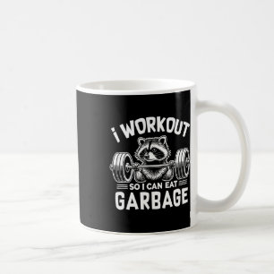 Taza De Café Gracioso Raccoon Gym Fitness I Entrenamiento Para 