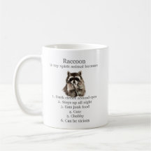 Gracioso Raccoon Spirit Animal Humor Cute acuarela
