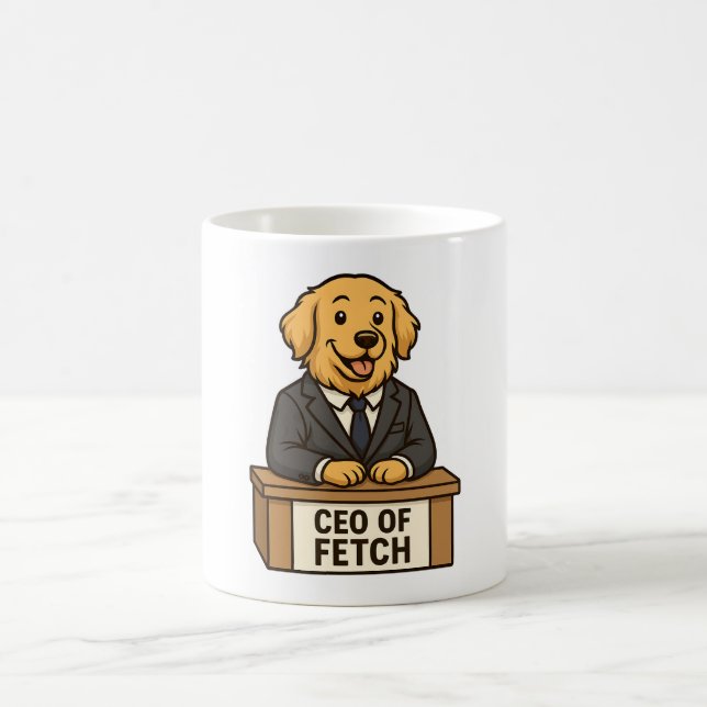 Taza De Café Gracioso recuperador de oro en un diseño de perrit (Centro)