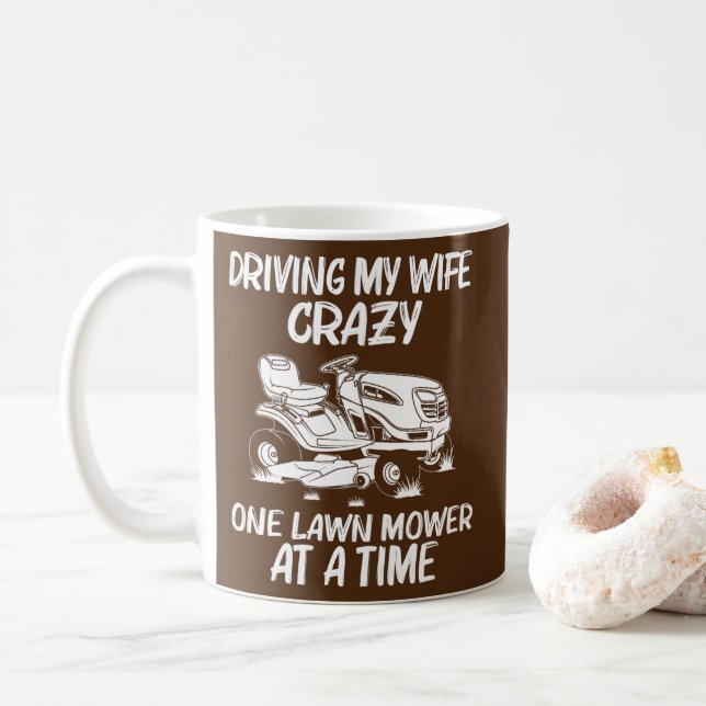 Taza De Café Gracioso regalito de cortar césped para mujeres ma (Con donut)