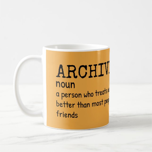 Taza De Café Gracioso regalo Archivista - Definición de trabajo (Izquierda)