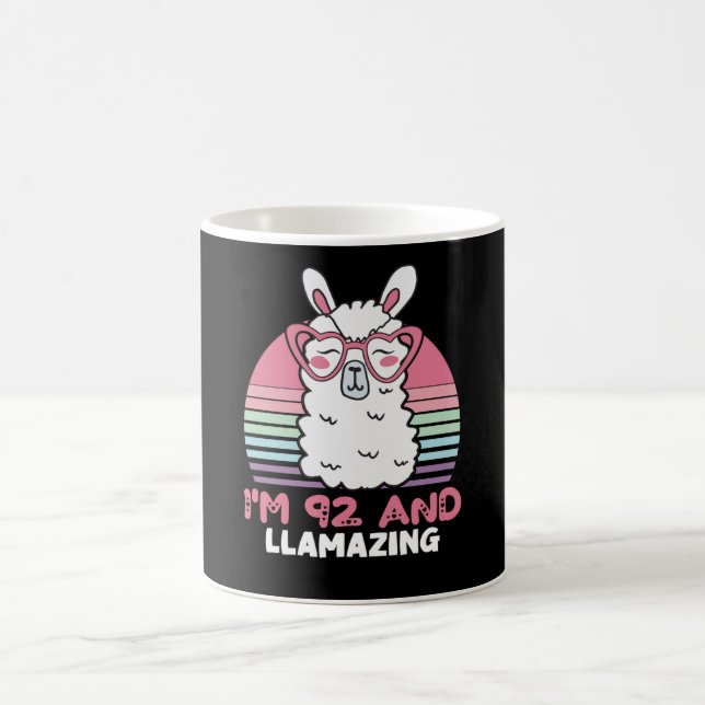 Taza De Café Gracioso regalo de cumpleaños número 92 de Llama A (Centro)