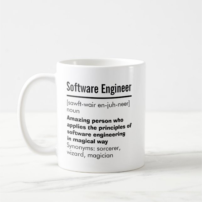 Taza De Café Gracioso regalo de definición del mejor ingeniero  (Izquierda)