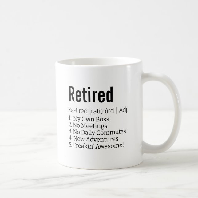 Taza De Café Gracioso regalo de definición retirada para la mor (Derecha)