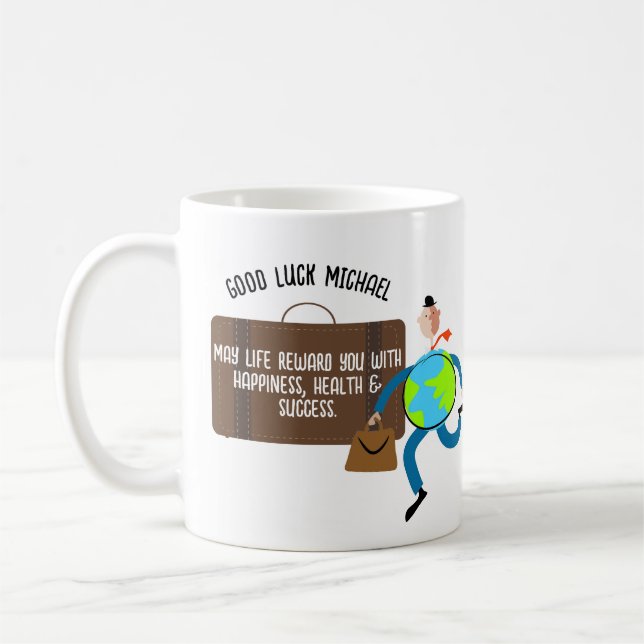 Taza De Café Gracioso regalo de despedida hombre viajero person (Izquierda)