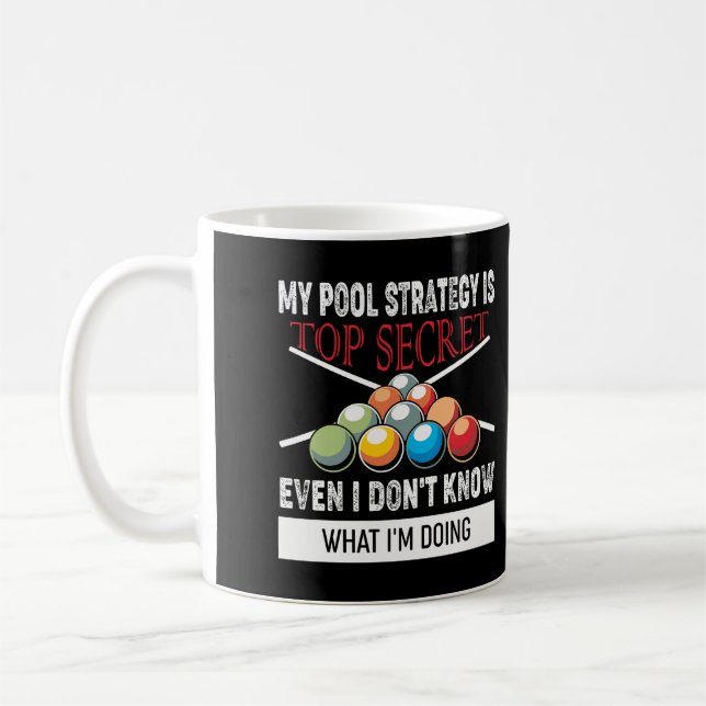Taza De Café Gracioso Regalo De Jugador Billiard - Mi Estrategi (Izquierda)