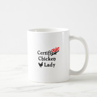 Taza De Café Gracioso regalo de la dama de pollo Loco, con cert