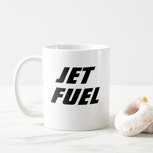 Taza De Café Gracioso regalo de Novedad Idea JET FUEL Café Mug (Con donut)