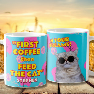Taza De Café Gracioso Regalo De Papá Gato - Nombre Personalizad
