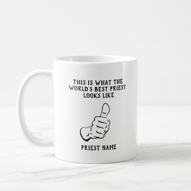 Taza De Café Gracioso regalo de sacerdote el mejor ejemplar núm (Izquierda)