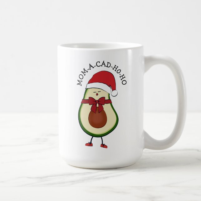 Taza De Café Gracioso regalo de vacaciones Santa Hat Aguacate (Derecha)