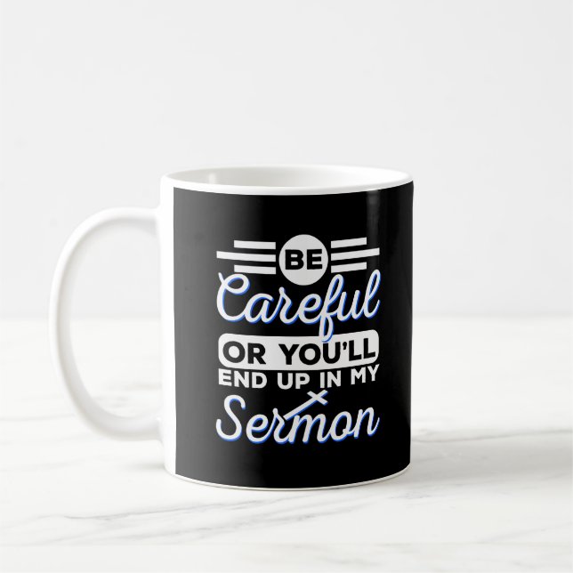 Taza De Café Gracioso regalo del pastor Sermon (Izquierda)