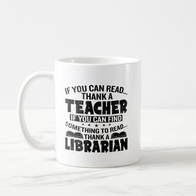 Taza De Café Gracioso regalo para bibliotecario (Izquierda)