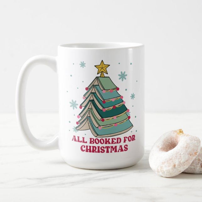 Taza De Café Gracioso regalo para bibliotecarios, todo reservad (Con donut)