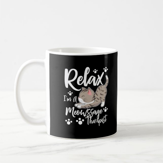 Taza De Café Gracioso regalo para gatos de terapia de masaje (Izquierda)