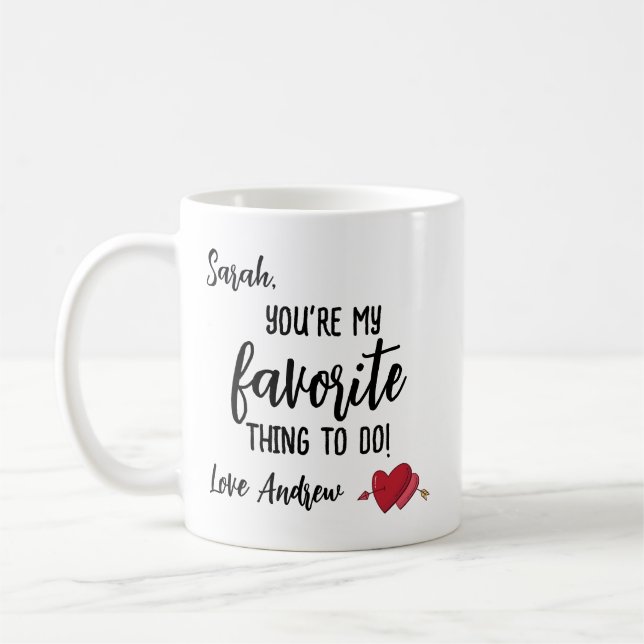 Taza De Café Gracioso regalo personalizado de San Valentín (Izquierda)