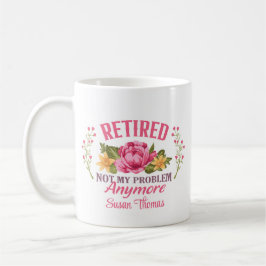 Taza De Café Gracioso retiro floral rosa personalizado