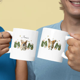 Taza De Café Gracioso retro lindo Corgi cachorro perro mamá