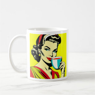 Taza De Café Gracioso Retro Sarcástico Dama Café Humor
