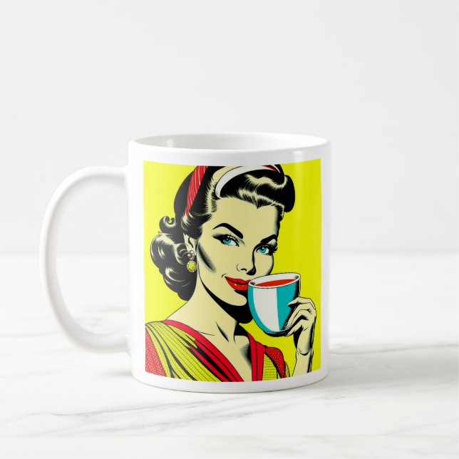 Taza De Café Gracioso Retro Sarcástico Dama Café Humor (Izquierda)