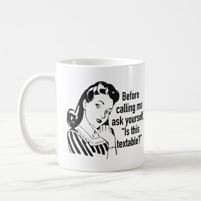 Taza De Café Gracioso Retro Textando Mug (Izquierda)