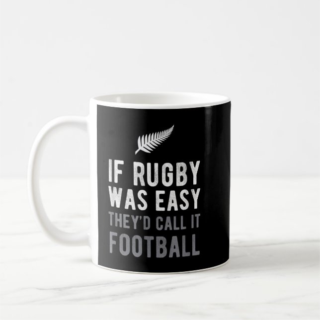 Taza De Café Gracioso Rugby Silver Fern Fútbol Nueva Zelanda NZ (Izquierda)