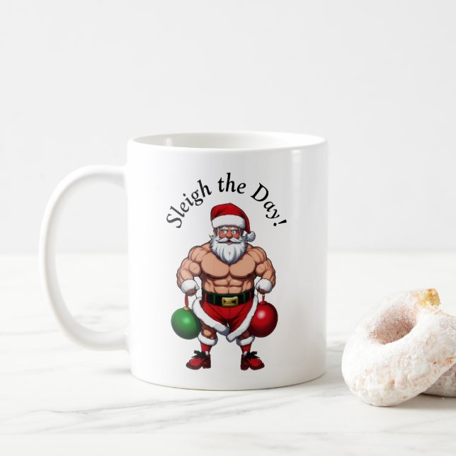 Taza De Café Gracioso Santa Claus (Con donut)